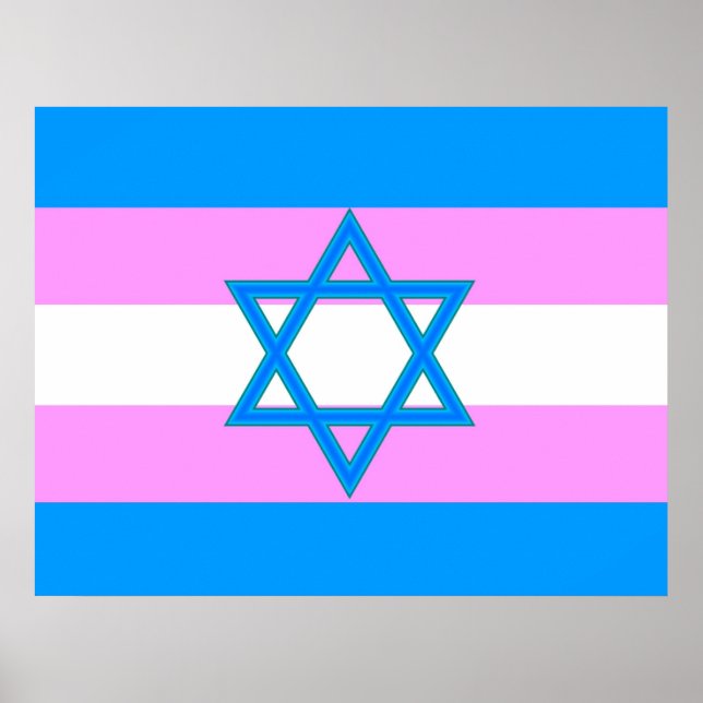 Transgender Jewish Pride Flag Poster (Front)