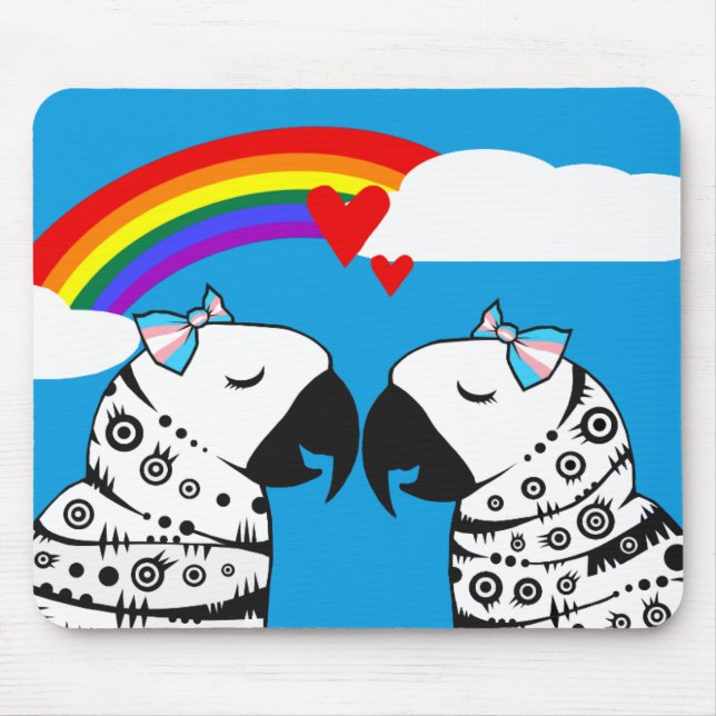 Transgender Lesbian Parrots Couple Mouse Mat (Front)