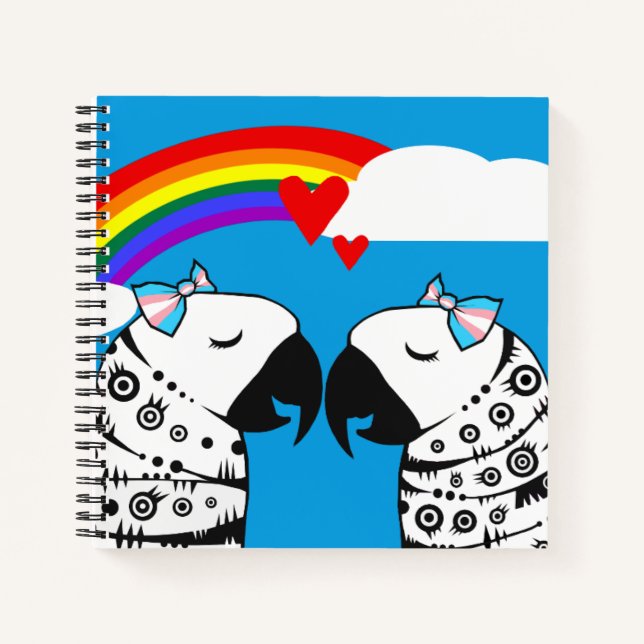 Transgender Lesbian Parrots Couple Notebook (Front)