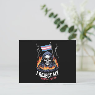 Transgender LGBT Pride I Reject My Mortal Flesh Postcard