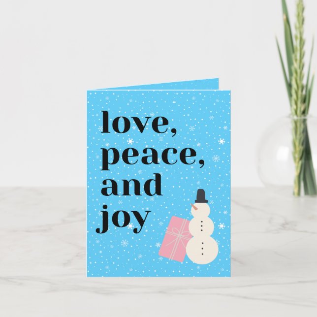 Transgender Men's Love and Joy Holiday Card (Front)