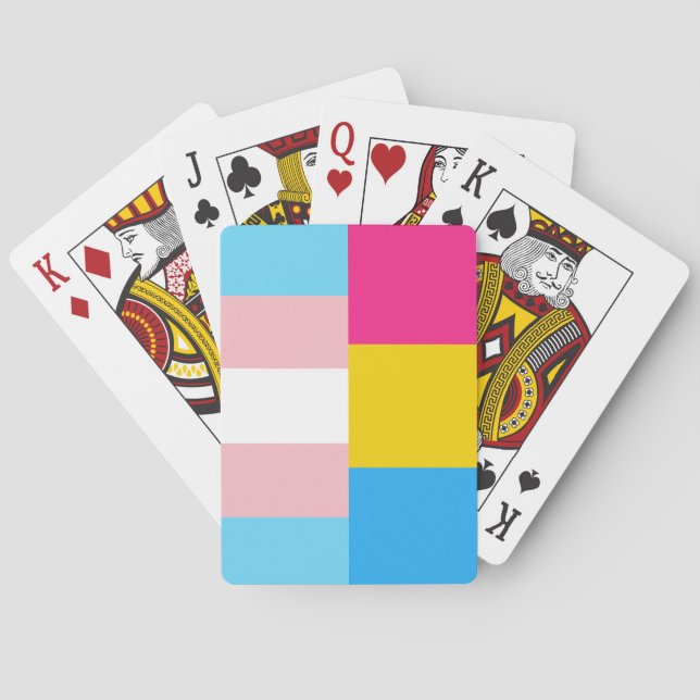 Transgender Pansexual Dual Pride Flag Playing Cards (Back)