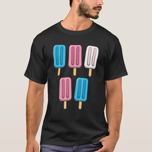 Transgender Popsicles 4th Of July Trans Subtle Pri T-Shirt (Front)