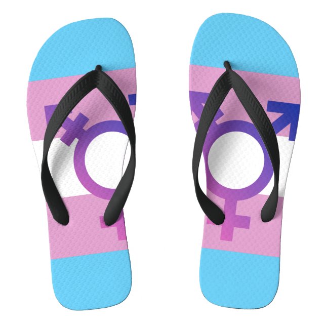 Transgender Pride and Symbol Flip Flops (Footbed)