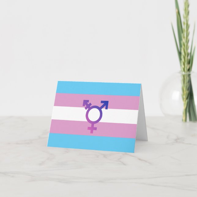 Transgender Pride and Symbol Thank You Card (Front)