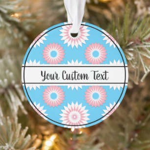 Transgender pride blue flower pattern ornament
