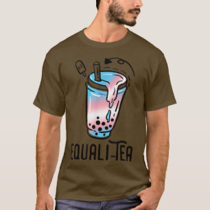 Transgender Pride Bubble Tea Funny LGBT Trans Flag T-Shirt
