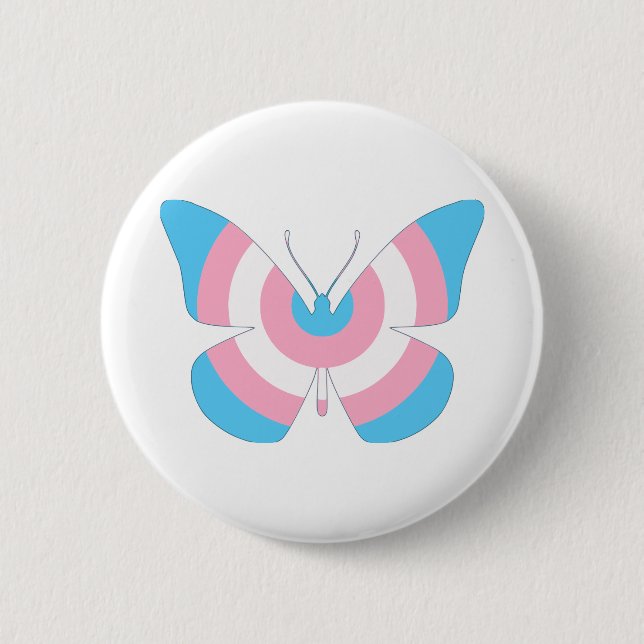 Transgender Pride Butterfly 6 Cm Round Badge (Front)