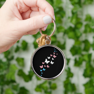 Transgender Pride Butterfly Trail Key Ring