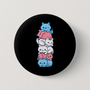 Transgender Pride Cat Lgbt Trans Flag Cute Cats Pi 6 Cm Round Badge
