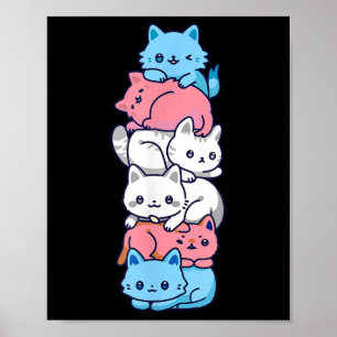Transgender Pride Cat Lgbt Trans Flag Cute Cats Pi Poster