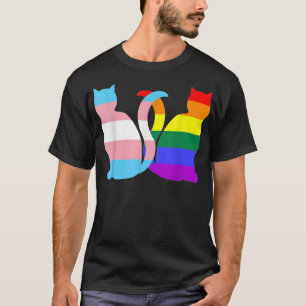 Transgender Pride Cat LGBT Trans Flag Cute Cats Pi T-Shirt