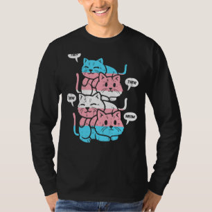 Transgender Pride Cat Lgbt Trans Flag Cute Cats Pi T-Shirt