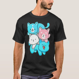 Transgender Pride Cat Lgbt Trans Flag Cute Cats T-Shirt
