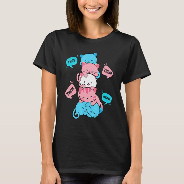 Transgender Pride Cat Lgbt Trans Flag Cute Kitten  T-Shirt (Front)