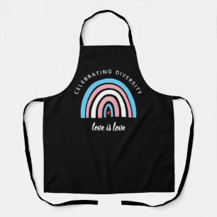 Transgender Pride Celebrating Diversity Love Quote Apron