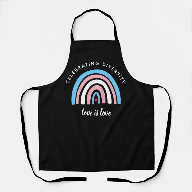 Transgender Pride Celebrating Diversity Love Quote Apron (Front)