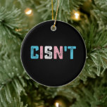 Transgender Pride Cisn't LGBTQ Trans Flag Funny Ceramic Tree Decoration<br><div class="desc">Transgender Pride Cisn't LGBTQ Trans Flag Funny LGBT</div>