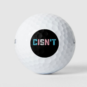 Transgender Pride Cisn't LGBTQ Trans Flag Funny Golf Balls