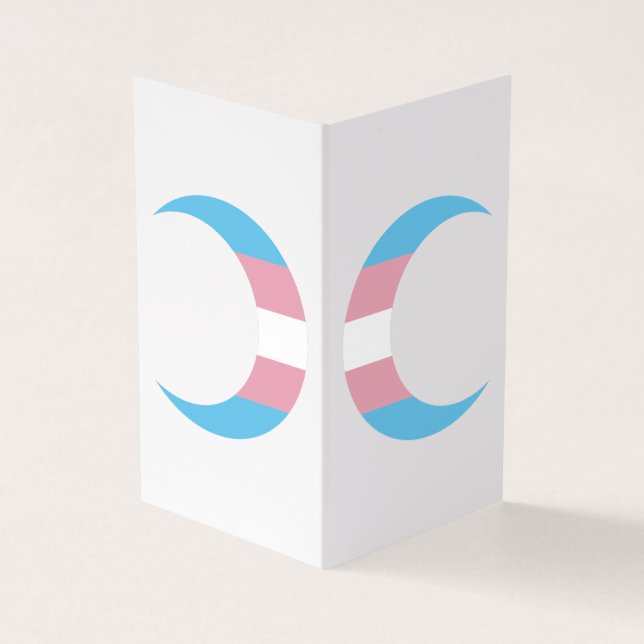 Transgender Pride Crescent Moons Greeting Card (Outside)