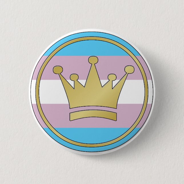 Transgender Pride Crown 6 Cm Round Badge (Front)