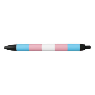 Transgender Pride Flag Black Ink Pen