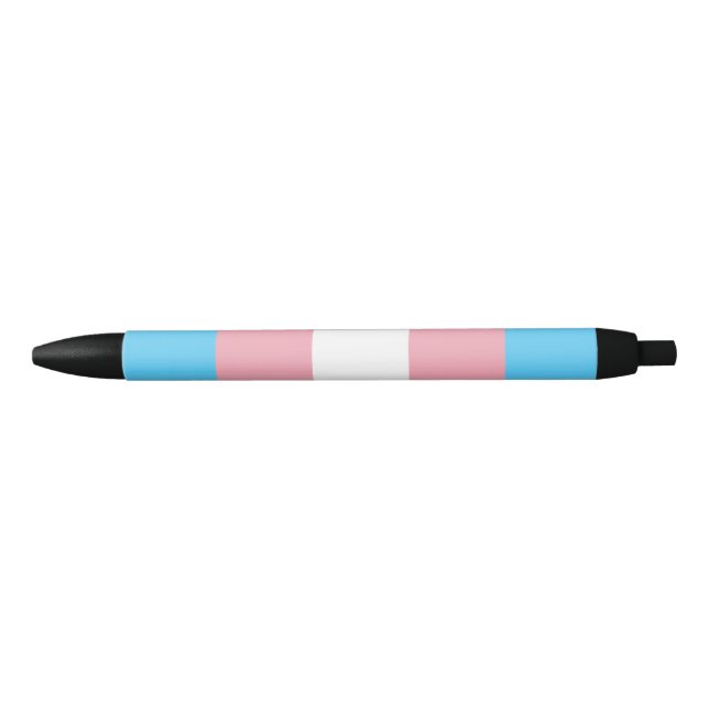 Transgender Pride Flag Black Ink Pen (Front)