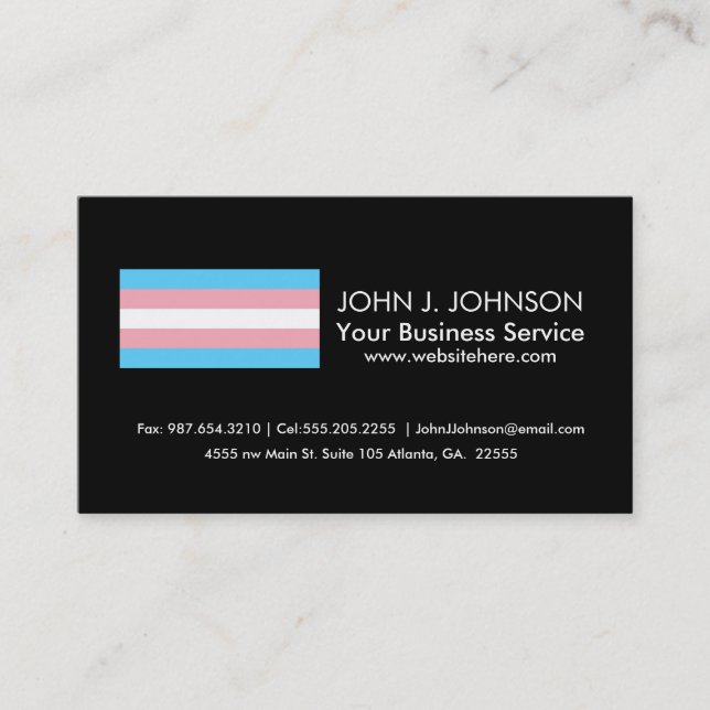 Transgender Pride Flag Business Card (Front)