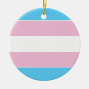 Transgender Pride Flag Ceramic Tree Decoration