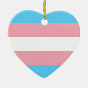 Transgender Pride Flag Ceramic Tree Decoration