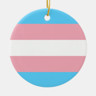Transgender Pride Flag Ceramic Tree Decoration