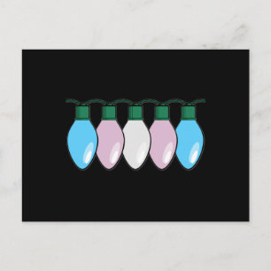 Transgender Pride Flag Christmas Lights Postcard