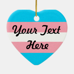 Transgender Pride Flag Colored Background Ceramic Tree Decoration