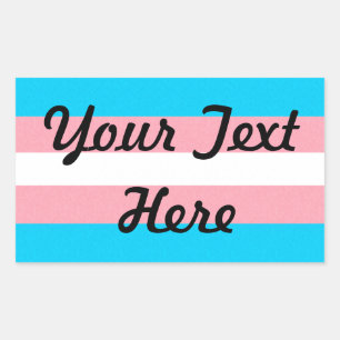 Transgender Pride Flag Coloured Background Rectangular Sticker
