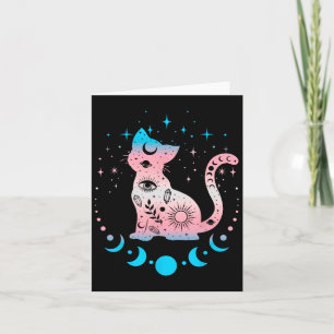 Transgender Pride Flag Colours Cat Lovers  Card