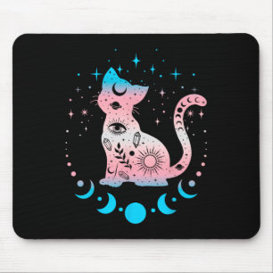 Transgender Pride Flag Colours Cat Lovers Mouse Mat