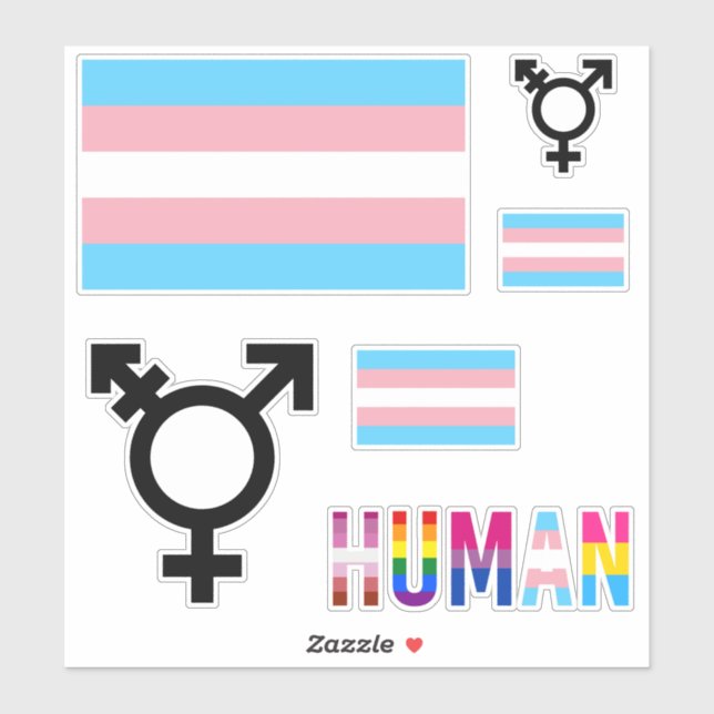 Transgender Pride Flag Coutout stickers (Sheet)