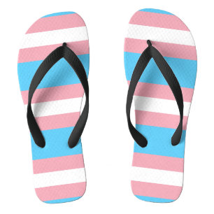 Transgender pride flag flip flops