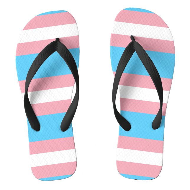 Transgender pride flag flip flops (Footbed)