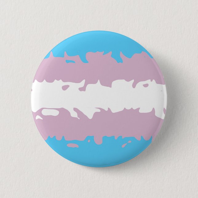 Transgender Pride Flag (Fuzzy) 6 Cm Round Badge (Front)