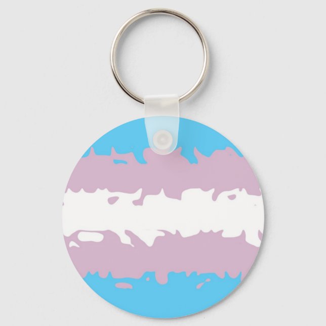 Transgender Pride Flag (Fuzzy) Key Ring (Front)
