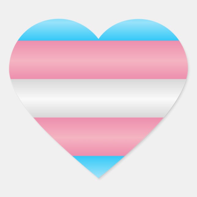 Transgender Pride Flag Heart Sticker (Front)