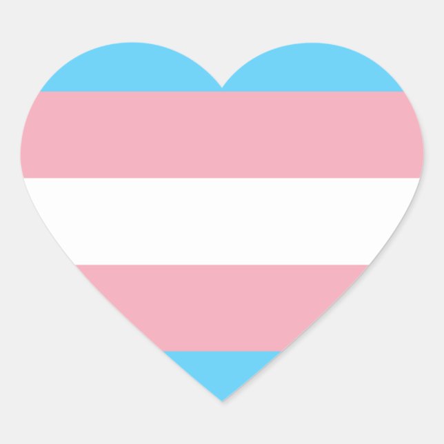 Transgender Pride Flag Heart Sticker (Front)