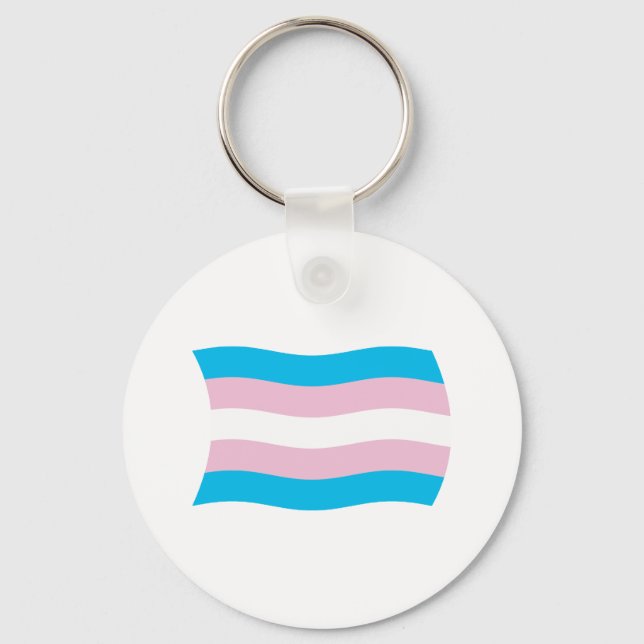 Transgender Pride Flag Keychain (Front)