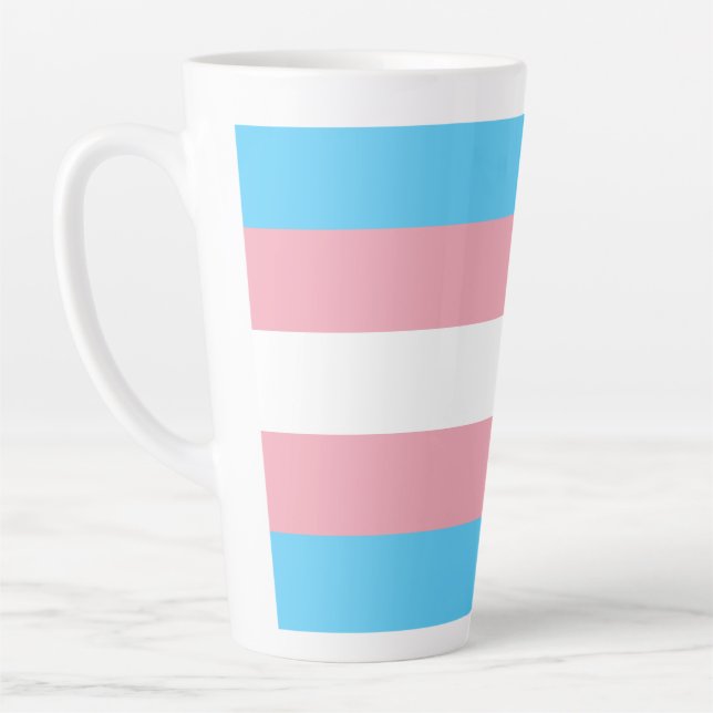Transgender Pride Flag Latte Mug (Left)