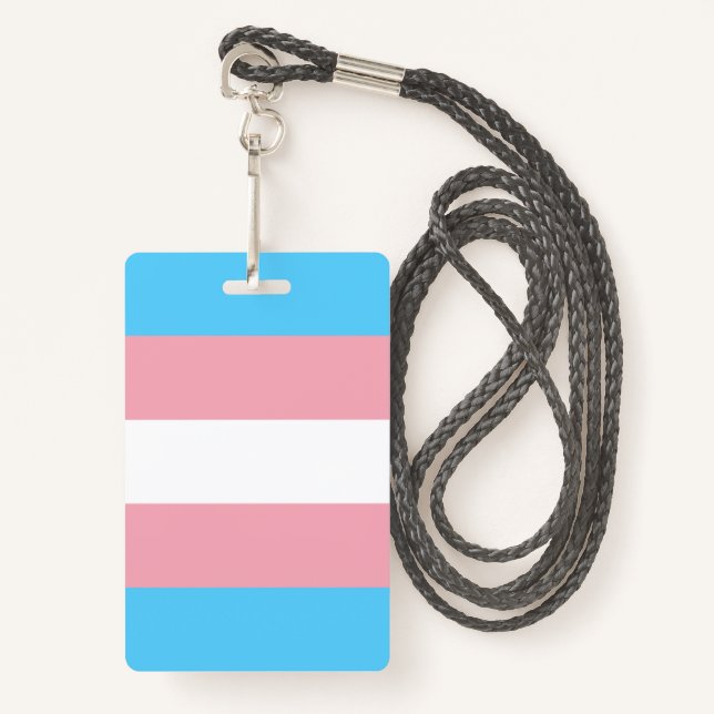 Transgender Pride Flag - LGBT Rainbow ID Badge (Front with Lanyard)
