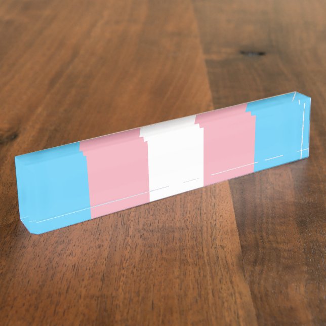 Transgender Pride Flag - LGBT Rainbow Nameplate (Side)