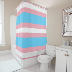 Transgender Pride Flag - LGBT Rainbow Shower Curtain