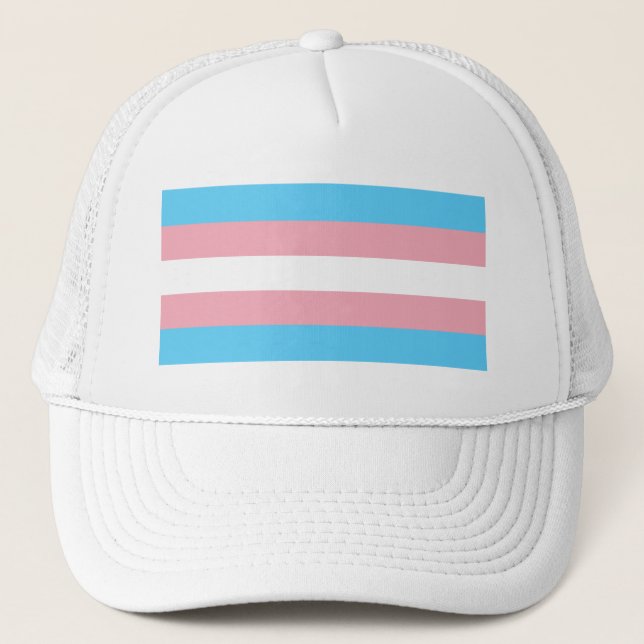 Transgender Pride Flag - LGBT Trans Rainbow Trucker Hat (Front)