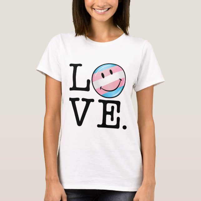 Transgender Pride Flag Love T-Shirt (Front)